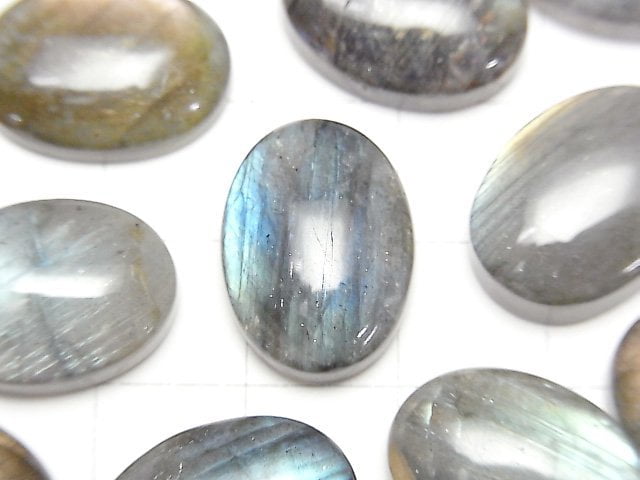 [Video]Labradorite AA++ Oval Cabochon 18x13mm 2pcs