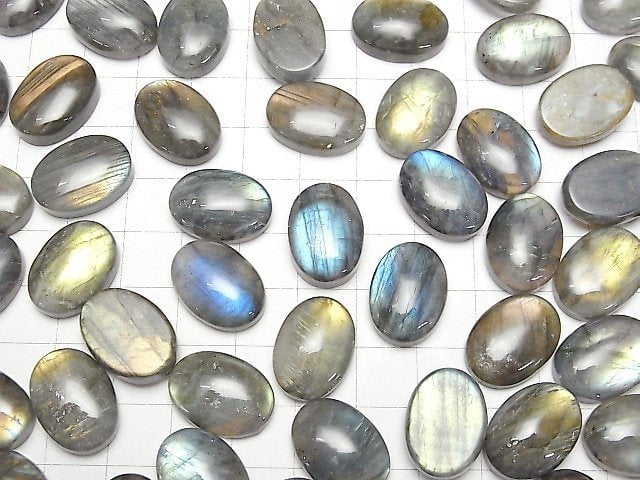 [Video]Labradorite AA++ Oval Cabochon 18x13mm 2pcs