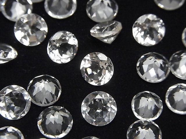 [Video]High Quality White Topaz AAA Loose stone Round Faceted 8x8mm 3pcs