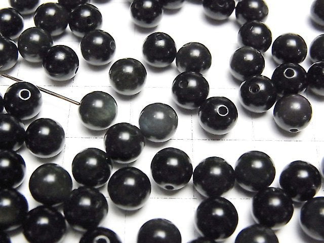 [Video]Rainbow Obsidian AAA Half Drilled Hole Round 6mm 10pcs