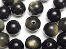 [Video]Golden Obsidian AAA Half Drilled Hole Round 10mm 10pcs