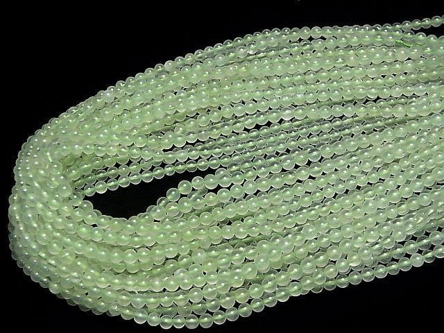 [Video]Prehnite AAA Round 4mm 1strand beads (aprx.15inch/36cm)