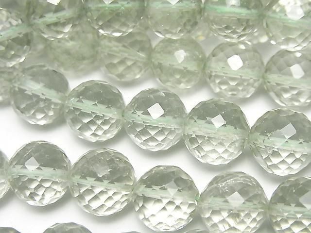 高品質綠紫水晶 AAA 圓形切工半串或一串珠子（約 13 英寸/33 公分）