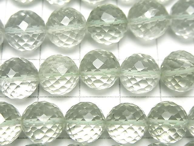 高品質綠紫水晶 AAA 圓形切工半串或一串珠子（約 13 英寸/33 公分）