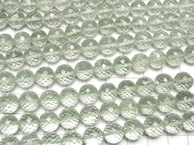 高品質綠紫水晶 AAA 圓形切工半串或一串珠子（約 13 英寸/33 公分）