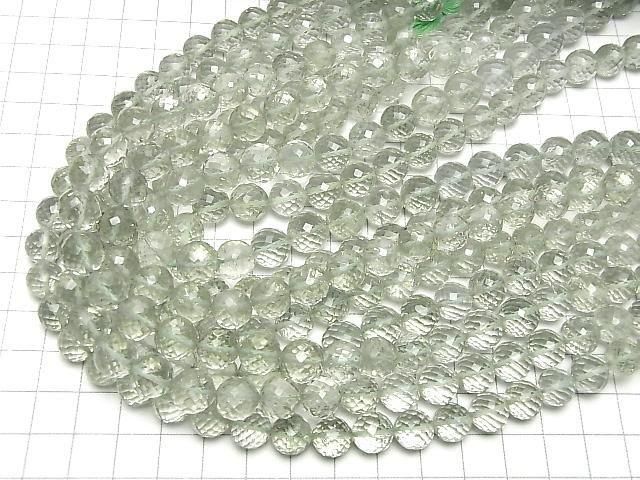 [Video]High Quality Green Amethyst AAA- Round Cut Half or 1strand beads (aprx.13inch/33cm)
