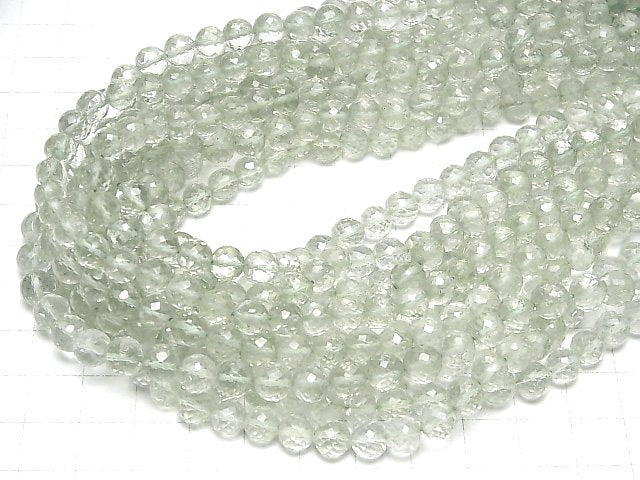 [Video]High Quality Green Amethyst AAA Round cut half or 1strand beads (aprx.14inch/34cm)