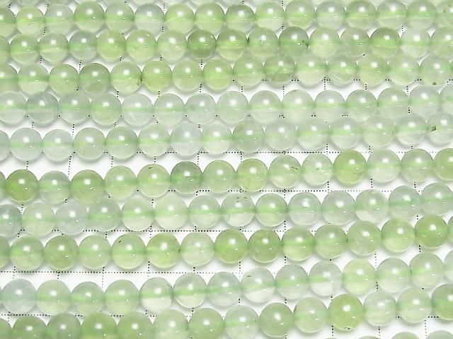 [Video] Prehnite AAA - Round 8mm half or 1-strand beads (approx. 15 inches/36 cm)