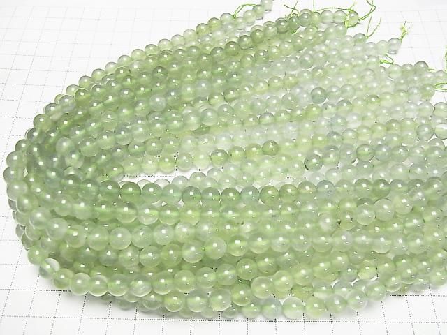 [Video] Prehnite AAA - Round 8mm half or 1-strand beads (approx. 15 inches/36 cm)