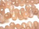 [Video]High Quality Orange Moonstone AA++ Drop Faceted Briolette half or 1strand beads (aprx.9inch/22cm)