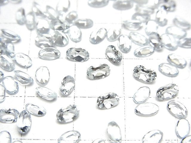 [Video]High Quality Aquamarine AAA Loose stone Oval Faceted 5x3mm 5pcs