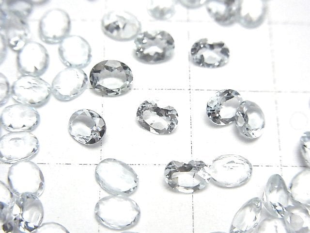 [Video]High Quality Aquamarine AAA Loose stone Oval Faceted 5x4mm 3pcs
