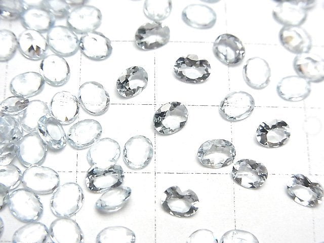 [Video]High Quality Aquamarine AAA Loose stone Oval Faceted 5x4mm 3pcs