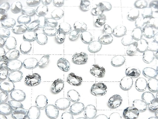 [Video]High Quality Aquamarine AAA Loose stone Oval Faceted 5x4mm 3pcs