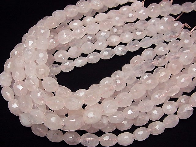[Video]Rose Quartz AA++ Faceted Rice half or 1strand beads (aprx.15inch/36cm)