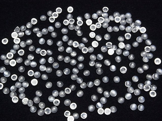 [Video]High Quality White Moonstone AAA Round Cabochon 3x3mm 10pcs