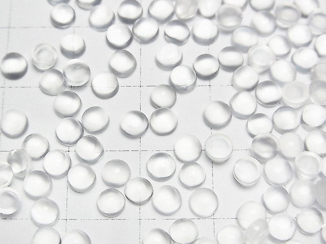 [Video]High Quality White Moonstone AAA Round Cabochon 4x4mm 10pcs