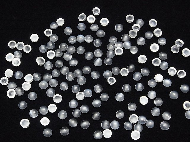 [Video]High Quality White Moonstone AAA Round Cabochon 4x4mm 10pcs
