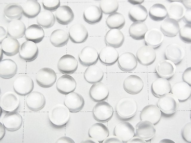 [Video]High Quality White Moonstone AAA Round Cabochon 5x5mm 5pcs