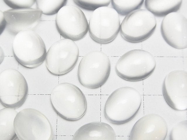 [Video]High Quality White Moonstone AAA Oval Cabochon 10x8mm 1pc