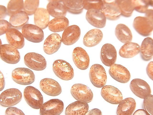 [Video]High Quality Sunstone AAA- Oval Cabochon 6x4mm 5pcs