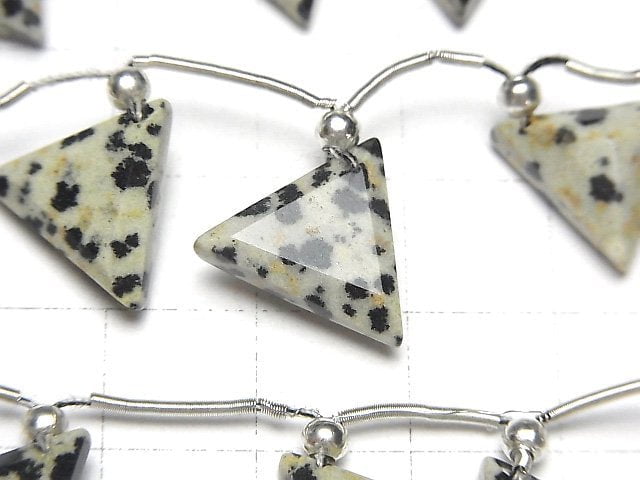 [Video] Dalmatian Jasper Triangle Faceted 1strand (8pcs )