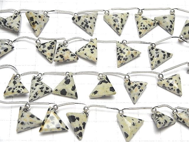 [Video] Dalmatian Jasper Triangle Faceted 1strand (8pcs )