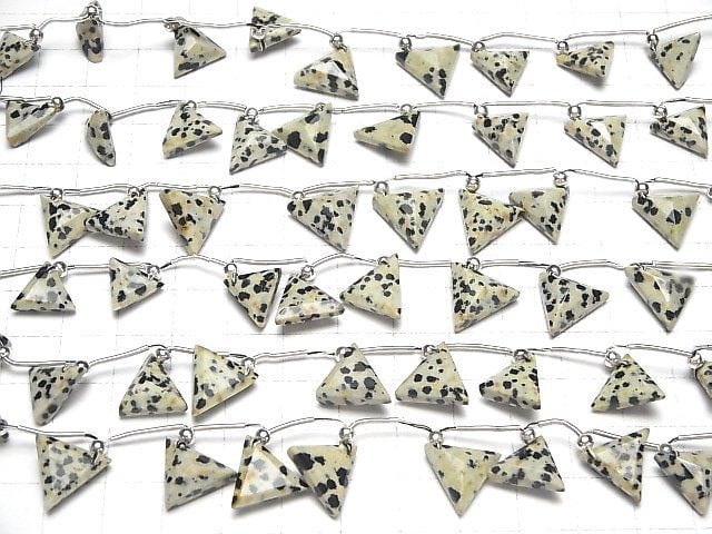 [Video] Dalmatian Jasper Triangle Faceted 1strand (8pcs )