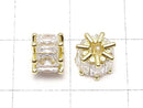 Metal parts Rondelle 7x7x5.5mm gold Color (with CZ) 2pcs