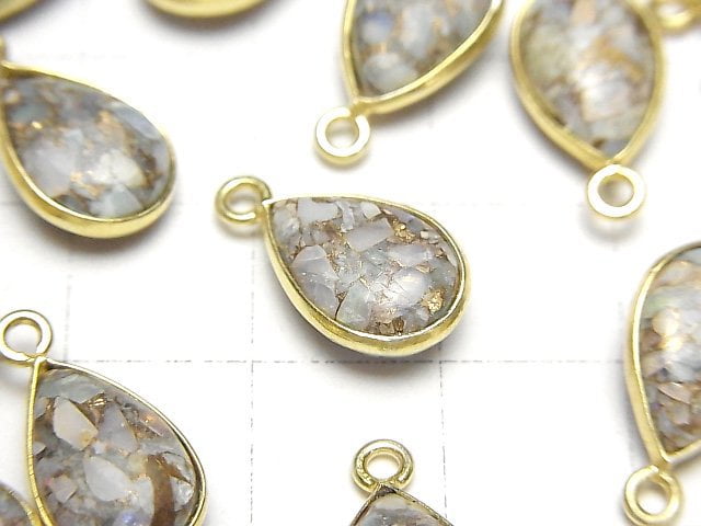 [Video]Copper Opal AAA Bezel Setting Pear shape 13x9mm 18KGP 3pcs