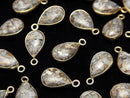 [Video]Copper Opal AAA Bezel Setting Pear shape 13x9mm 18KGP 3pcs