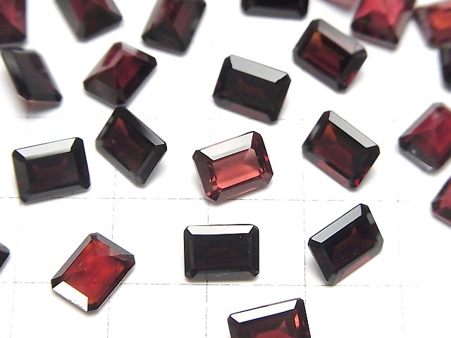 [Video]High Quality Mozambique Garnet AAA Loose stone Rectangle Faceted 8x6mm 4pcs