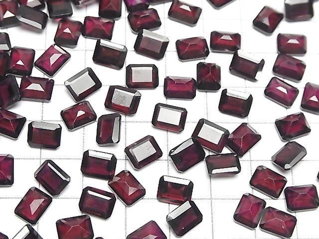 高品質莫三比克石榴石 AAA 刻面長方形裸石 8x6mm 3顆