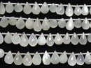 [Video]High Quality White Moonstone AA++ Drop Faceted Briolette 1strand beads (aprx.7inch/18cm)