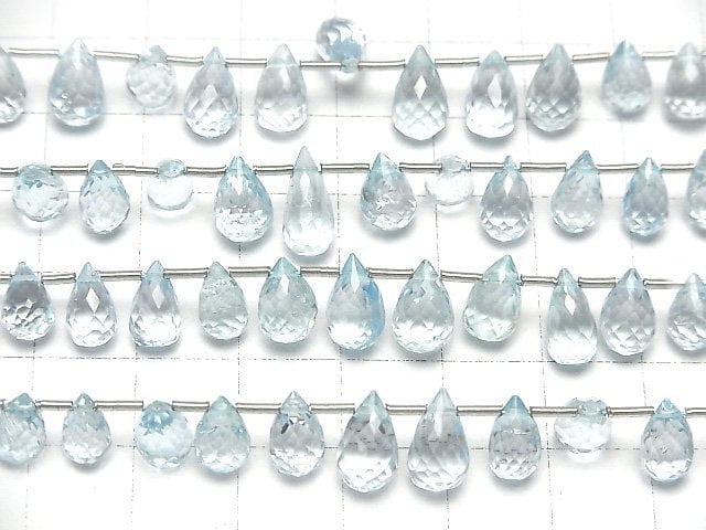 High Quality Sky Blue Topaz AAA- Drop Faceted Briolette half or 1strand beads (20pcs )