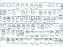 [Video]High Quality Sky Blue Topaz AAA- Drop Faceted Briolette half or 1strand (20pcs )