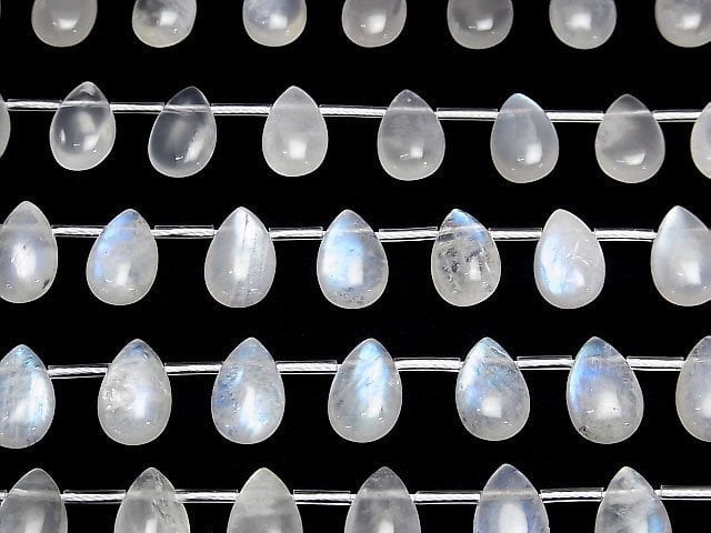 [Video]Royal Blue Moonstone AAA- Pear shape (Smooth) 14x9mm 1strand beads (aprx.6inch/16cm)