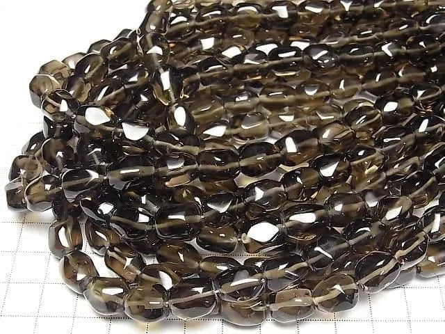 [Video]Smoky Quartz AAA- Faceted Nugget 1strand beads (aprx.15inch/37cm)