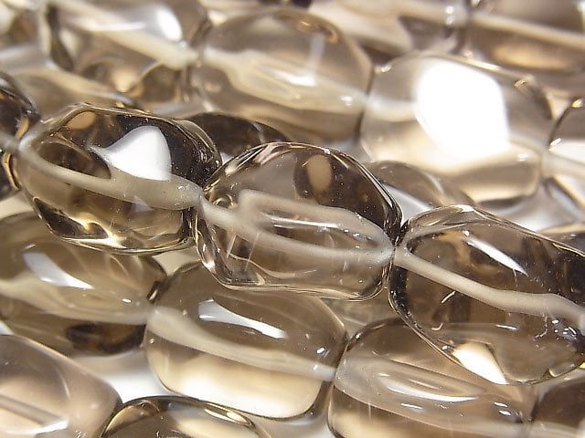 [Video] Smoky Quartz AAA-Faced Nugget [Light Color] half or 1strand beads (aprx.15inch/36cm)