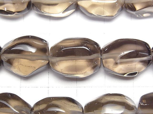 [Video] Smoky Quartz AAA-Faced Nugget [Light Color] half or 1strand beads (aprx.15inch/36cm)
