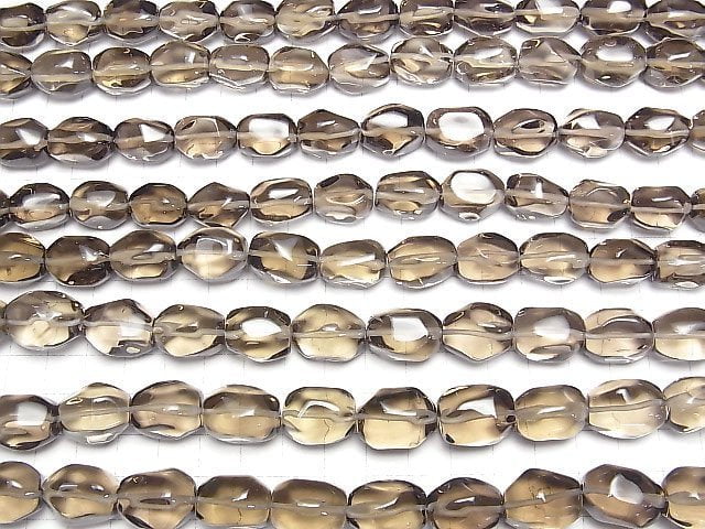 [Video] Smoky Quartz AAA-Faced Nugget [Light Color] half or 1strand beads (aprx.15inch/36cm)