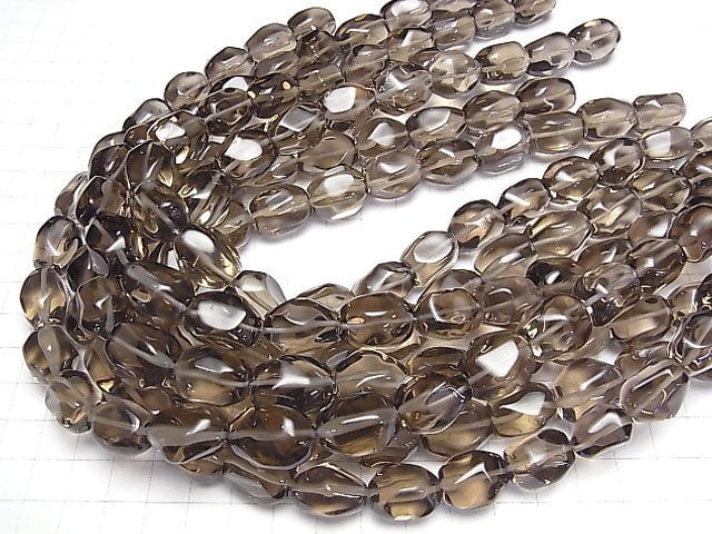 [Video] Smoky Quartz AAA-Faced Nugget [Light Color] half or 1strand beads (aprx.15inch/36cm)