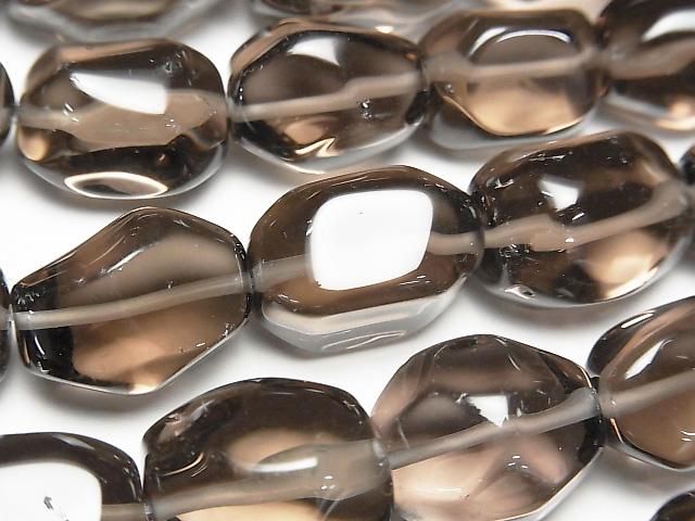 [Video]Smoky Quartz AAA- Faceted Nugget half or 1strand beads (aprx.15inch/36cm)