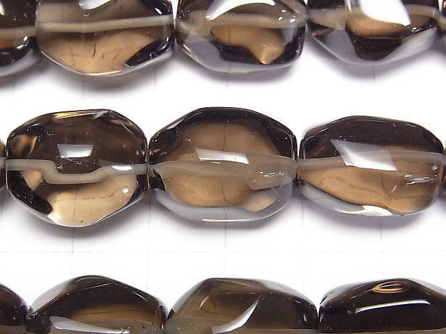 [Video]Smoky Quartz AAA- Faceted Nugget half or 1strand beads (aprx.15inch/36cm)