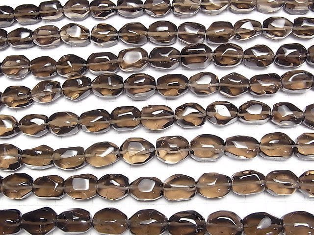 [Video]Smoky Quartz AAA- Faceted Nugget half or 1strand beads (aprx.15inch/36cm)