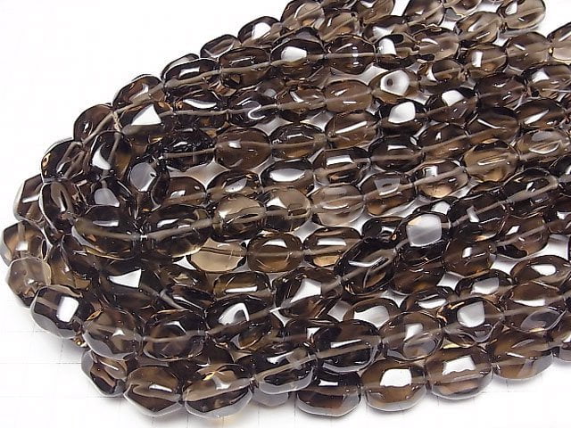 [Video]Smoky Quartz AAA- Faceted Nugget half or 1strand beads (aprx.15inch/36cm)