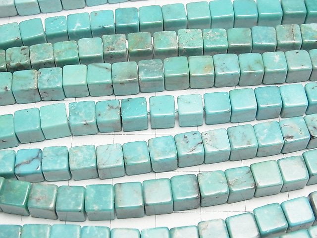 [Video]Turquoise AA++ Cube 6x6x6mm half or 1strand beads (aprx.7inch/18cm)