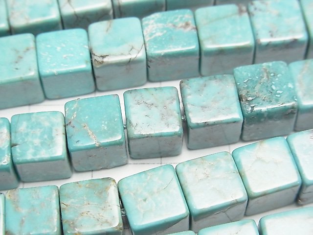 [Video]Turquoise AA++ Cube 8x8x8mm half or 1strand beads (aprx.7inch/18cm)