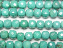 [Video]High Quality! Magnesite Turquoise Cube Shape 5x5x5mm [Green] 1strand beads (aprx.15inch/37cm)
