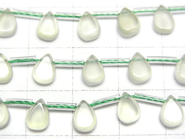 [Video]High Quality Prehnite AAA Pear shape (Smooth) 7x5mm 1strand beads (aprx.7inch/17cm)